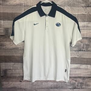 Penn State Nittany Lions Mens Nike On Field Polo Shirt Large White Classic NCAA